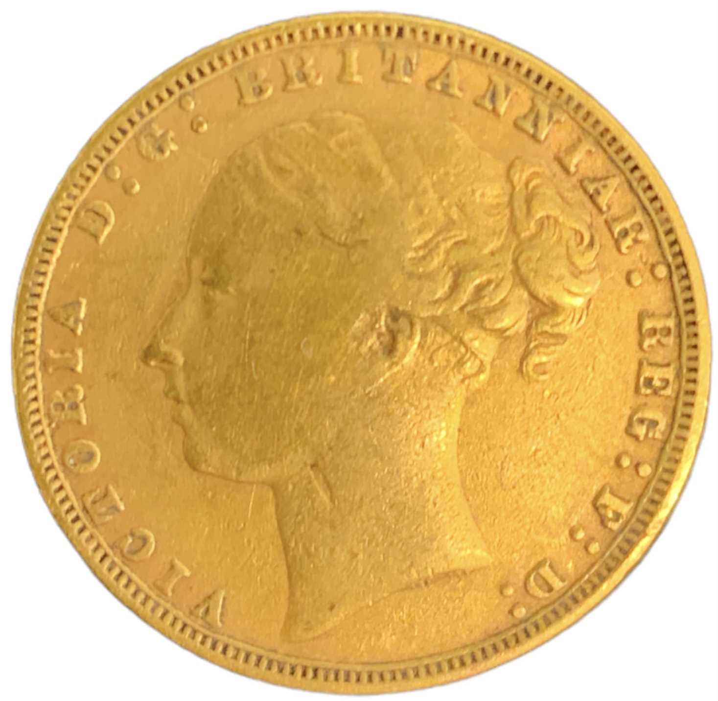 A Victoria 1876 full sovereign, young head. - Image 2 of 2