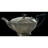 COOPER BROTHERS & SONS LTD; a hallmarked silver teapot, inscribed 'Imperial Chemical Industries