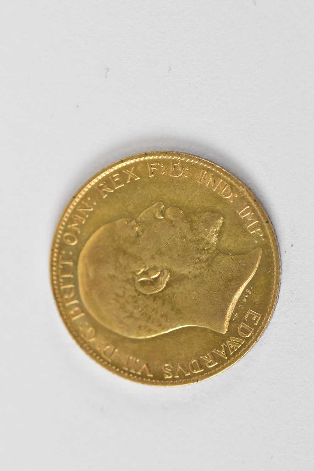 An Edward VII 1908 half sovereign. - Image 2 of 2