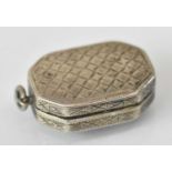 SAMUEL PEMBERTON; a George III hallmarked silver vinaigrette with pierced gilt interior,