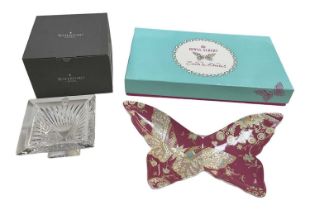 ROYAL ALBERT; a boxed Zandra Rhodes butterfly shaped dish and a boxed Waterford Crystal bowl (2).