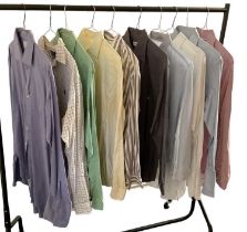 A group of ten gentleman's designer shirts including TM Lewin, Ralph Lauren, Armani, etc.