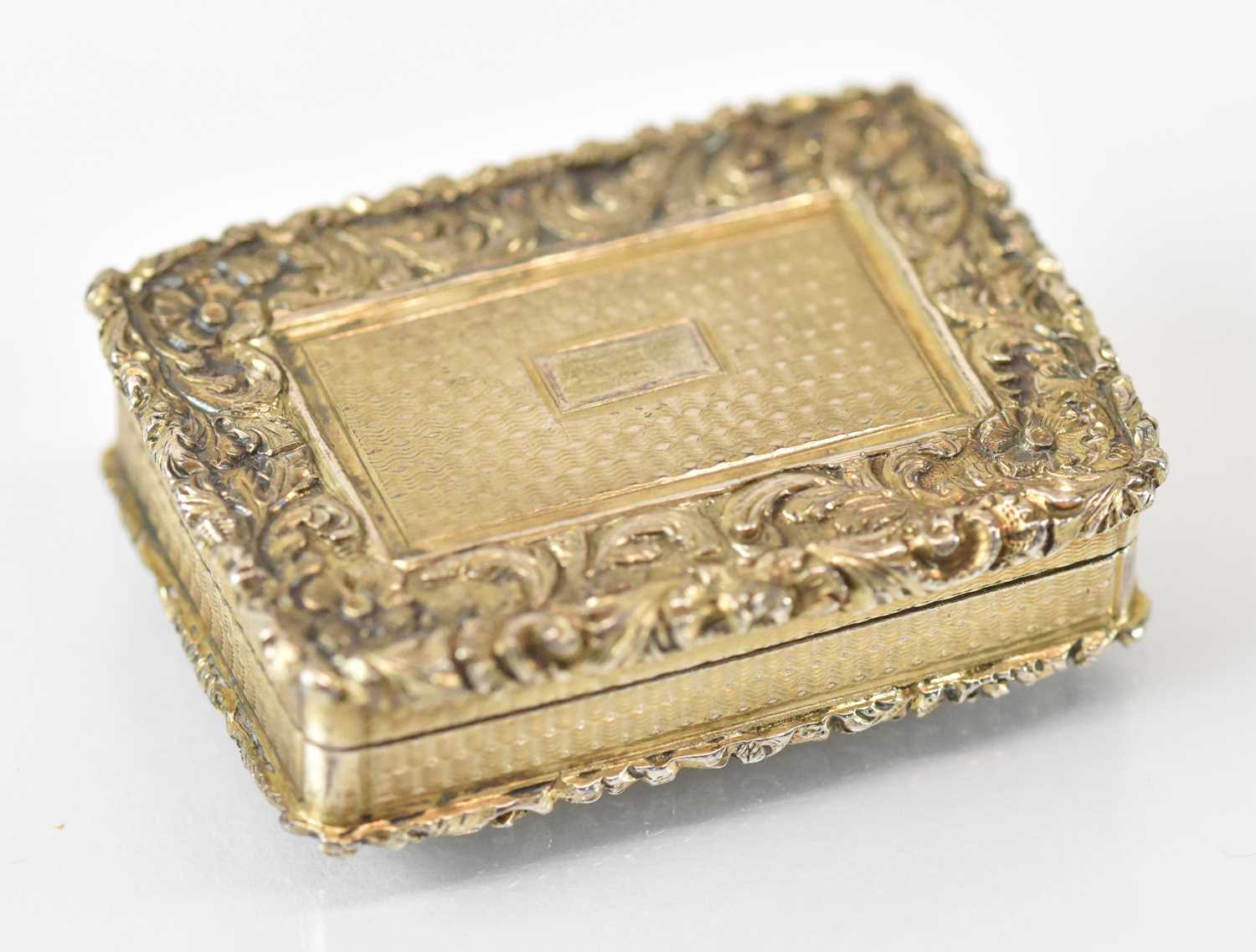 NATHANIEL MILLS; a William IV hallmarked silver vinaigrette with pierced gilt interior, Birmingham