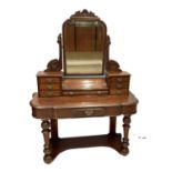 A 19th century mahogany Aesthetic Movement dressing table, width 120cm.