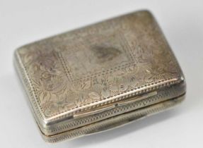 THOMAS SHAW; an early Victorian hallmarked silver vinaigrette with elaborate pierced gilt