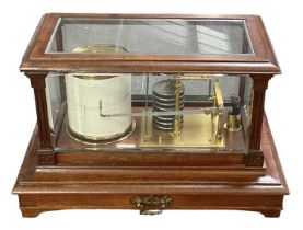 SHORT & MASON OF LONDON; a 19th century oak cased barograph.