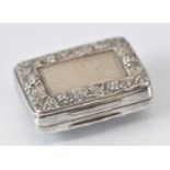 JOSEPH WILLMORE; a George III hallmarked silver vinaigrette with elaborate pierced gilt interior,