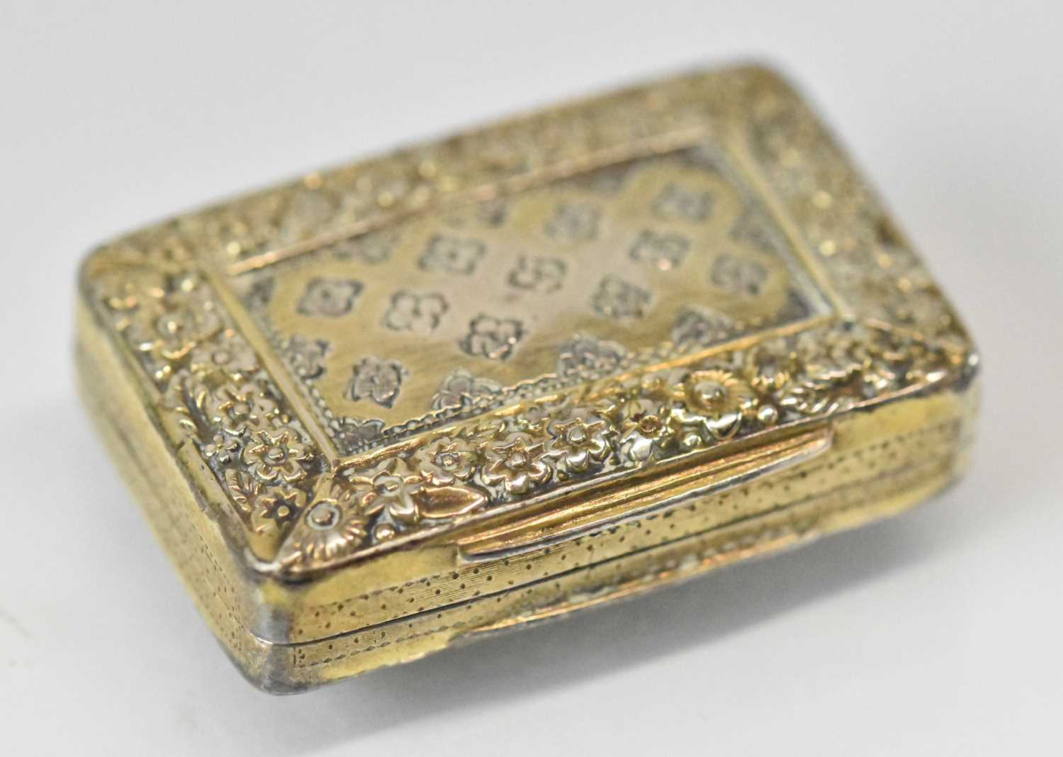 JOHN BETTRIDGE; a George III hallmarked silver vinaigrette with pierced gilt interior, Birmingham