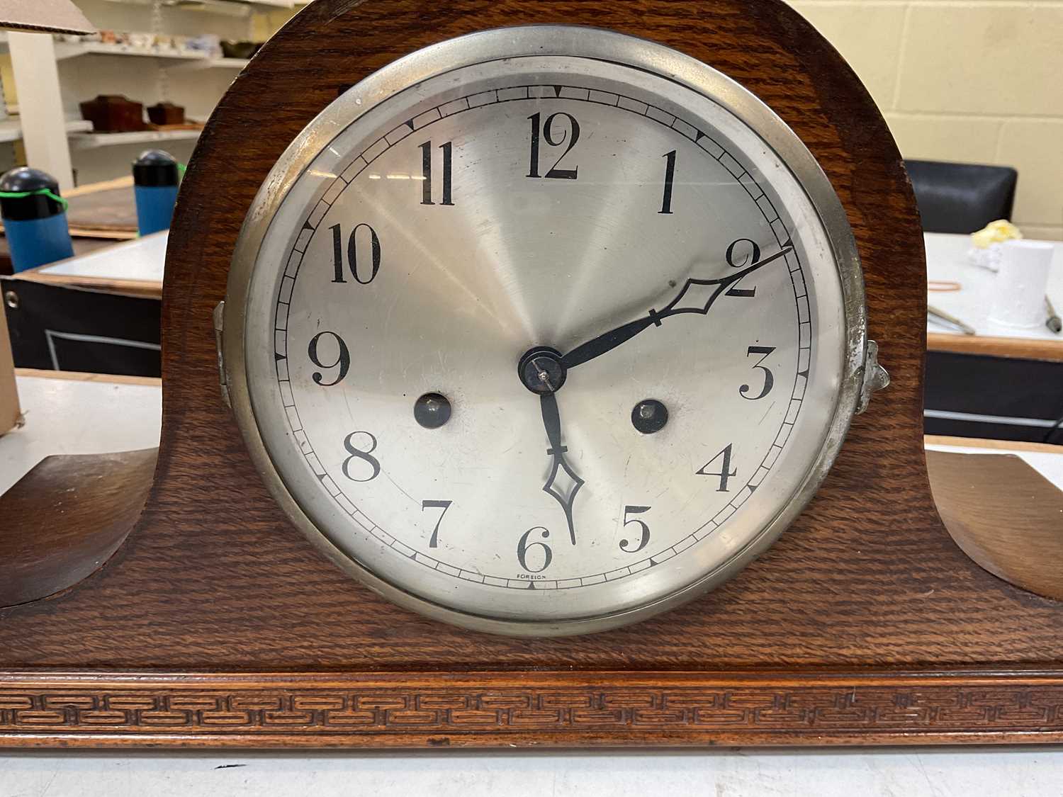 A Victorian slate mantel clock, the white enamel dial set with Roman numerals, height 24.5cm, - Image 3 of 3