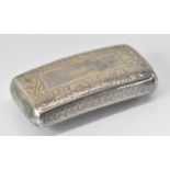 THOMAS BARTLEET; a George III hallmarked silver curved snuff box with engraved decoration 'Bessie'