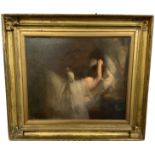 EDOUARD ROSSET GRANGER (1853-1934); oil on canvas, interior scene, with semi-nude female lying in