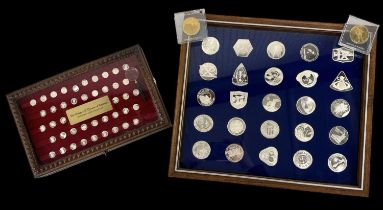 A cased set of 'The Kings and Queens of England Silver Mini-Coin Collection', two gold plated