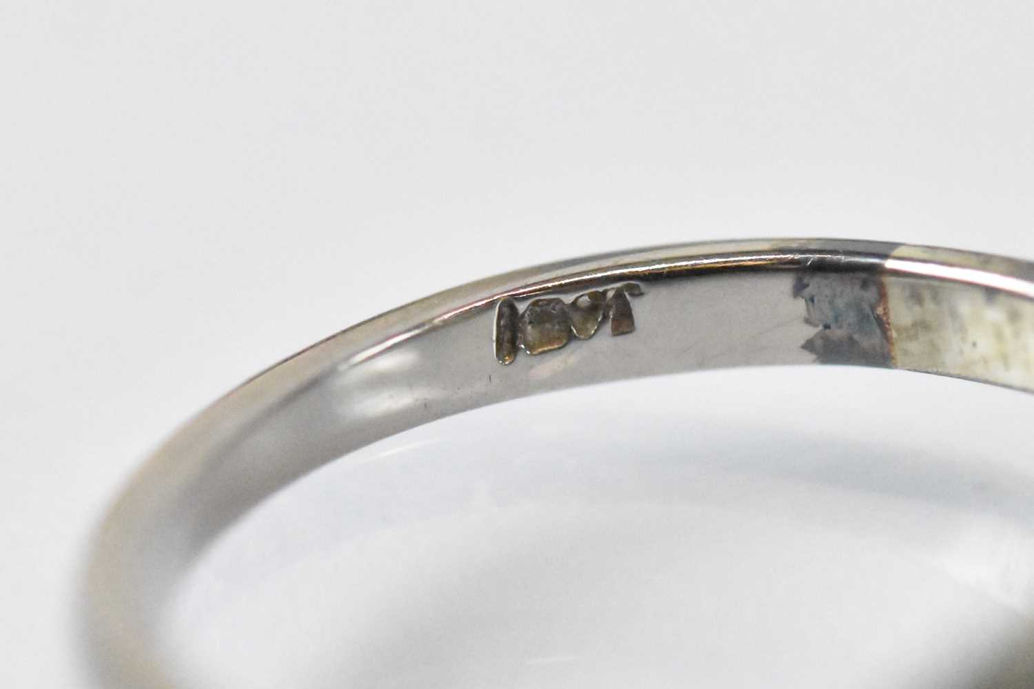 An 18ct yellow gold single stone ring set with large white stone, size I, approx 2.7g. - Image 3 of 3