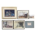 WILLIAM RUSSELL FLINT; 'Modern Masters of Etching' book, four William Russell Flint framed prints