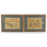 A pair of 19th century Chinese watercolours, each signed and with red seal mark, 22.5 x 30cm, framed