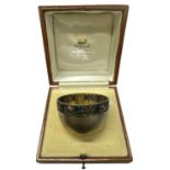 A Russian silver gilt cabochon and ruby set bowl, the base adorned with an Alexander III 25