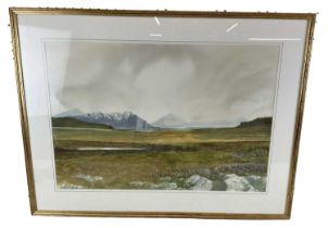 MICHAEL FELMINGHAM (born 1935); watercolour, 'Scottish Highland', signed lower right, 50 x 73cm,