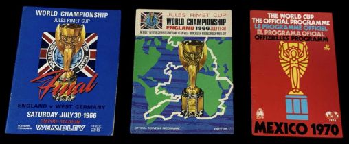 A 1966 England vs West Germany World Championship Final programme, a 1966 Jules Rimet Cup World