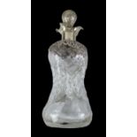 A late Victorian hallmarked silver mounted decanter, with hallmarked silver mounted stopper,