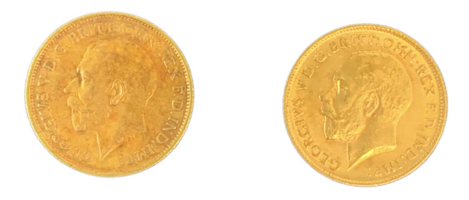 A George V 1915 half sovereign and a George V 1912 half sovereign (2). - Image 2 of 2