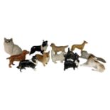 BESWICK; a quantity of Beswick and other porcelain animals including Nao, Royal Doulton, etc.