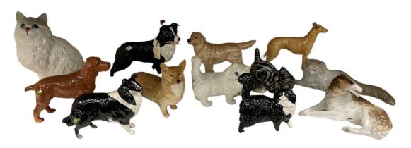 BESWICK; a quantity of Beswick and other porcelain animals including Nao, Royal Doulton, etc.