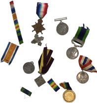 A WWI medal trio awarded to 'DVR. A.E. Shelly. R.F.A' comprising the Star, the British War medal and