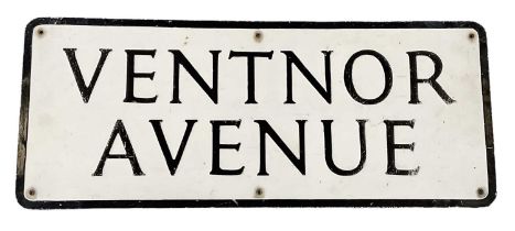 VENTNOR AVENUE; a vintage street sign.