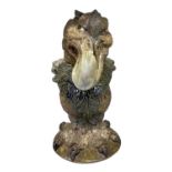 BURSLEM POTTERY; a porcelain figure of a grotesque bird, inspired by Martin Brothers' birds,