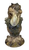 BURSLEM POTTERY; a porcelain figure of a grotesque bird, inspired by Martin Brothers' birds,