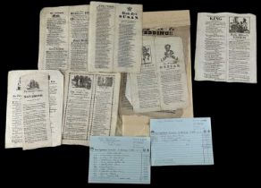 A collection of eleven 19th century broadsides, with purchase receipt from Ken Spelman Booksellers