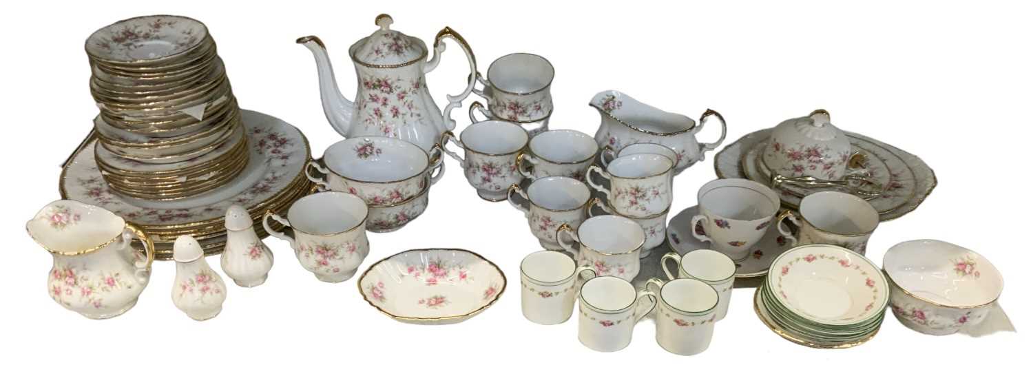 PARAGON; a part tea and dinner service decorated in the 'Victoriana Rose' pattern, comprising four