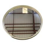 ASTLEY; a large modern circular bevelled glass wall mirror with silvered frame, diameter 107cm.