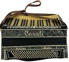 CASALI III; a cased Italian piano accordion.