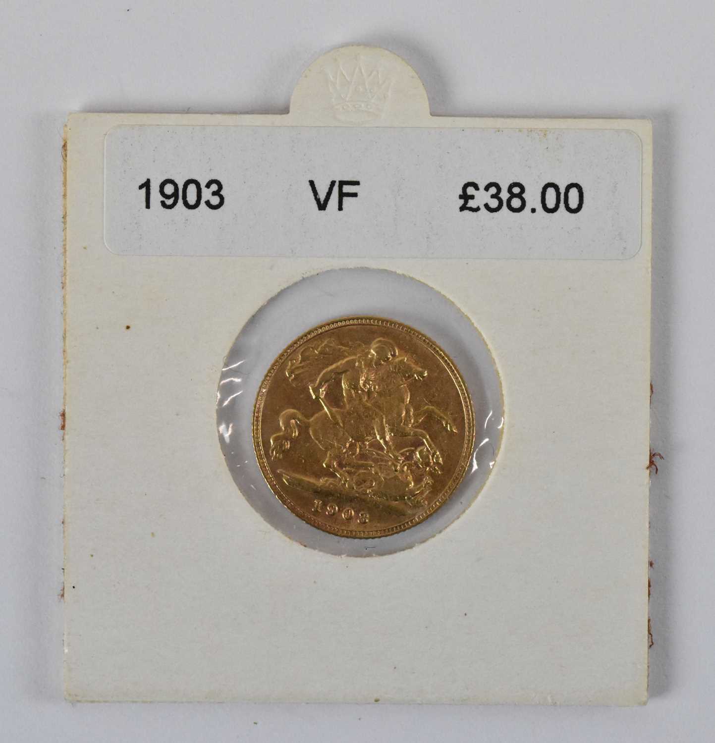 An Edward VII 1903 half sovereign.