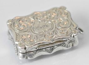 FREDERICK MARSON; a Victorian hallmarked silver vinaigrette engraved 'Edith' and with pierced