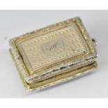 JOHN BETTRIDGE; a George IV hallmarked silver vinaigrette with elaborate pierced gilt interior,