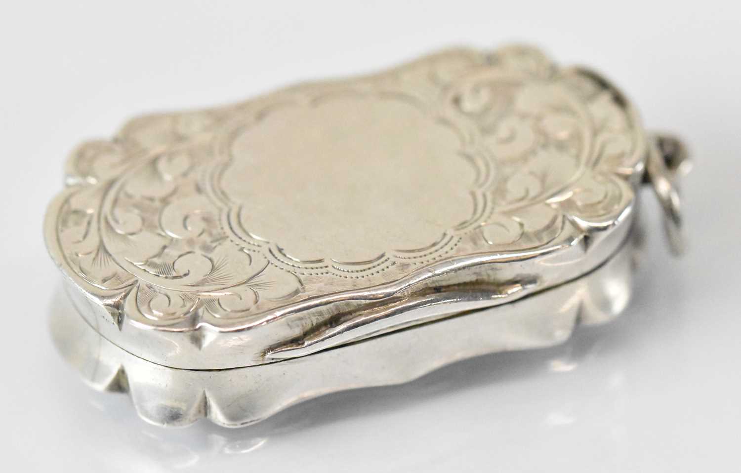 A Victorian hallmarked silver vinaigrette with gilt interior, maker's mark indistinct, Birmingham