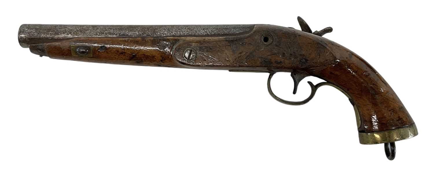 A 19th century flintlock pistol. - Image 2 of 2