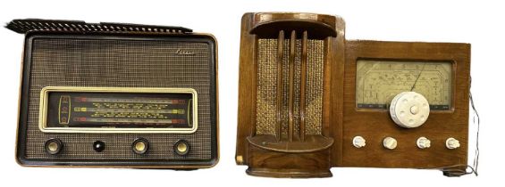A 1930s Art Deco walnut radio and a vintage Sobell radio (2).