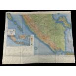 A WWI silk escape map of Sumatra.