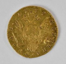 A Katharina II Russian 1779 gold coin.