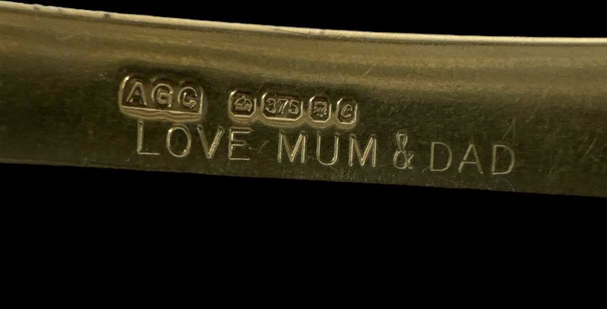 A 9ct yellow gold identity bracelet inscribed 'J.B.C. Evans', length 21cm, approx 14.5g. - Image 2 of 2