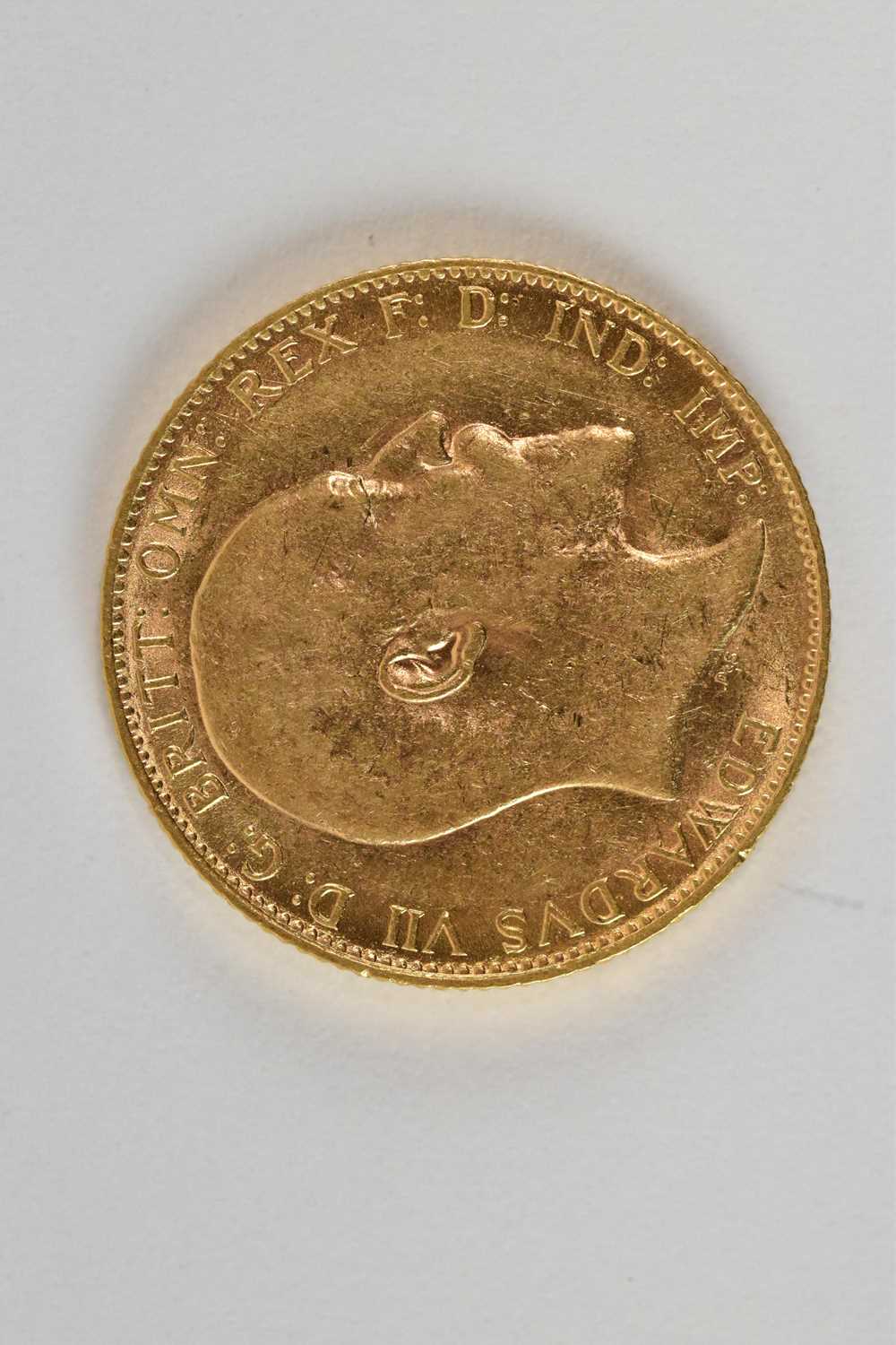 An Edward VII 1910 full sovereign. - Image 2 of 2