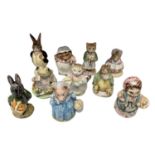 BESWICK; a group of ten Beatrix Potter figures including 'Little Black Rabbit', 'Aunt Pettitoes', '