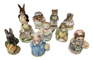 BESWICK; a group of ten Beatrix Potter figures including 'Little Black Rabbit', 'Aunt Pettitoes', '