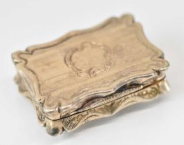 EDWARD SMITH; a Victorian hallmarked silver vinaigrette with pierced gilt interior, Birmingham 1847,