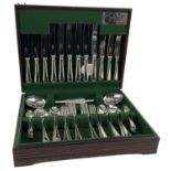 A cased Butler of Sheffield six setting canteen of silver plated cutlery.