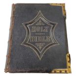 A 19th century leather bound Bible.