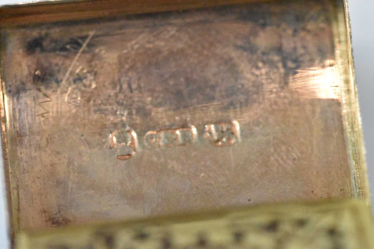 COCKS & BETTRIDGE; a George III hallmarked silver satchel form vinaigrette with gilt interior, - Image 3 of 3